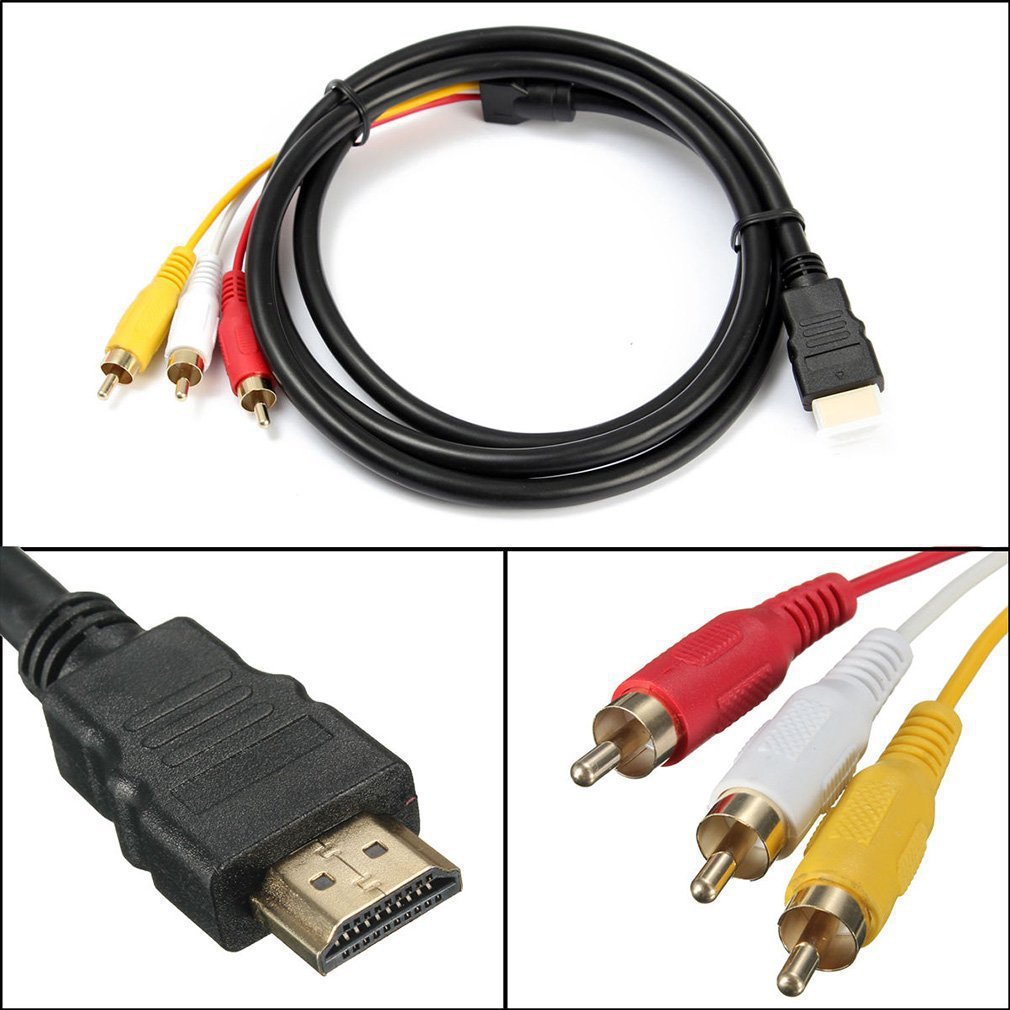 HDMI to RCA Adapter Cable – 3RCA Video Converter Cord