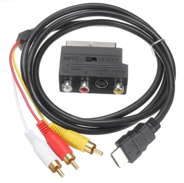 hdmi to rca adapter cable 3rca video converter cord