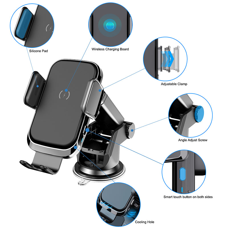 Car Wireless Charger Fast Charging – Auto Phone Mount Dock