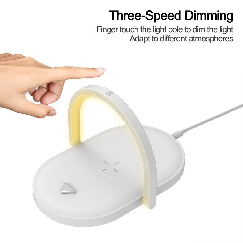 3 In 1 Wireless Charging Station – LED Table Lamp Charger