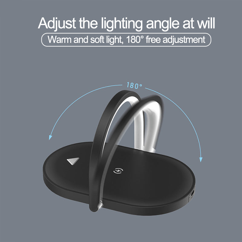 3 In 1 Wireless Charging Station – LED Table Lamp Charger