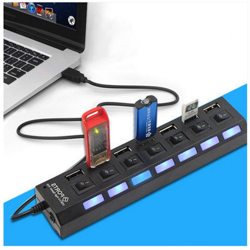 7 Port USB Hub – High Speed USB 2.0 Splitter Adapter
