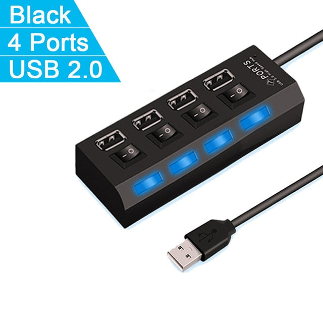 7 Port USB Hub – High Speed USB 2.0 Splitter Adapter