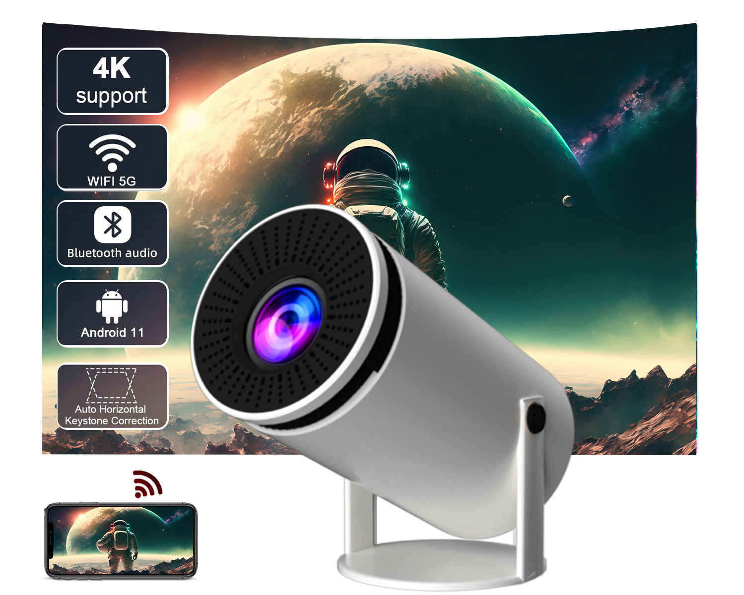 Smart Projector for Home AnzhuoHD HD Mini Projector