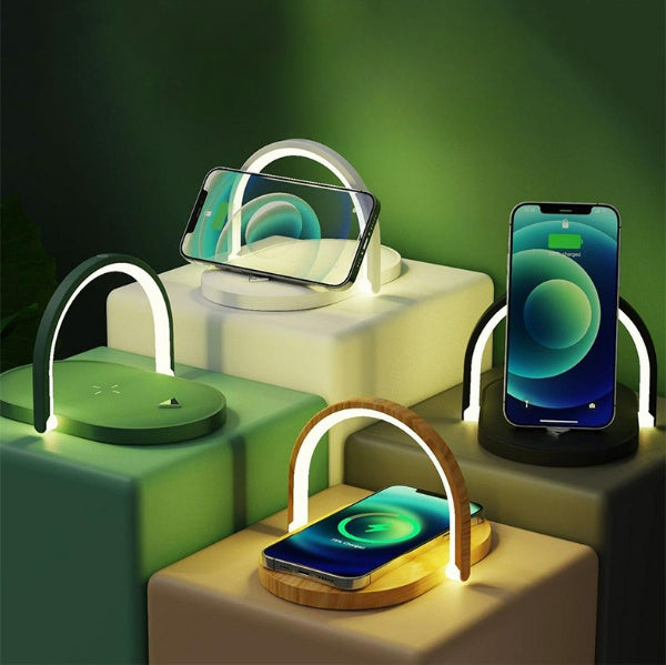 3 In 1 Wireless Charging Station – LED Table Lamp Charger