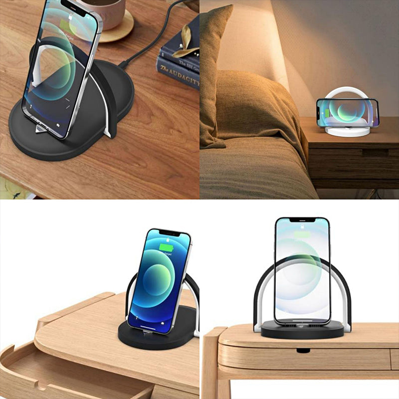 3 In 1 Wireless Charging Station – LED Table Lamp Charger