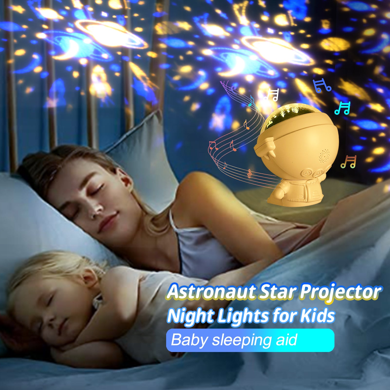 Astronaut Galaxy Projector Lamp – Star Night Light Decor